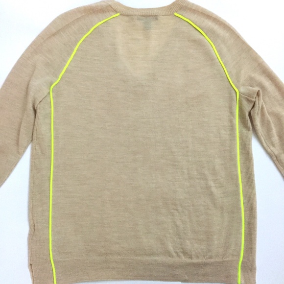 J. Crew Neon-piped V-Neck Merino Wool Knit Sweater - Picture 5 of 9